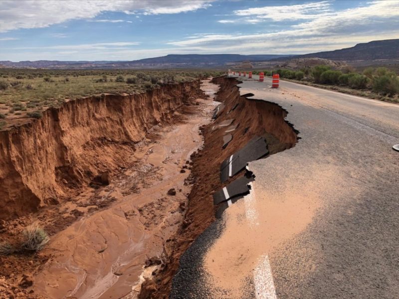 Damage along State Highway 211